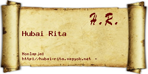 Hubai Rita névjegykártya