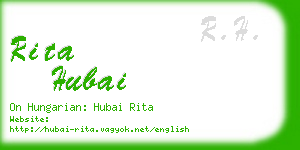 rita hubai business card